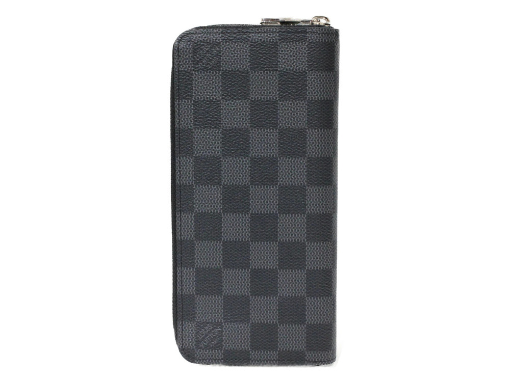 Louis Vuitton Wallet Black Long Zippy Damier Vertical Graphite Black
